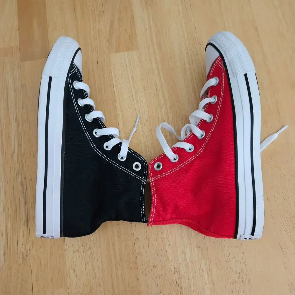 Converse Chuck Taylor All Star High Top Sneakers One Red One Black Sz M5 W7 EUC